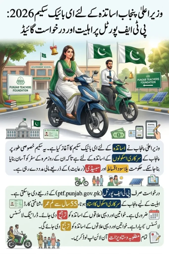 CM Punjab E-Bike Scheme for Teachers 2026: PTF Portal Eligibility & Apply Guide