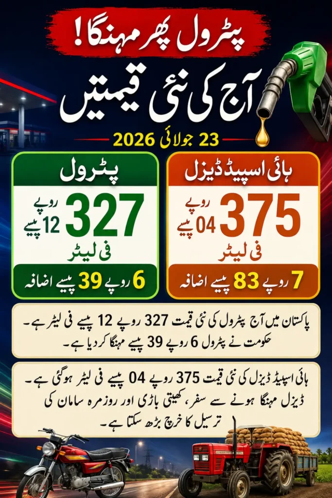 Petrol Price in Pakistan Today (23 July 2026) – Latest Rate