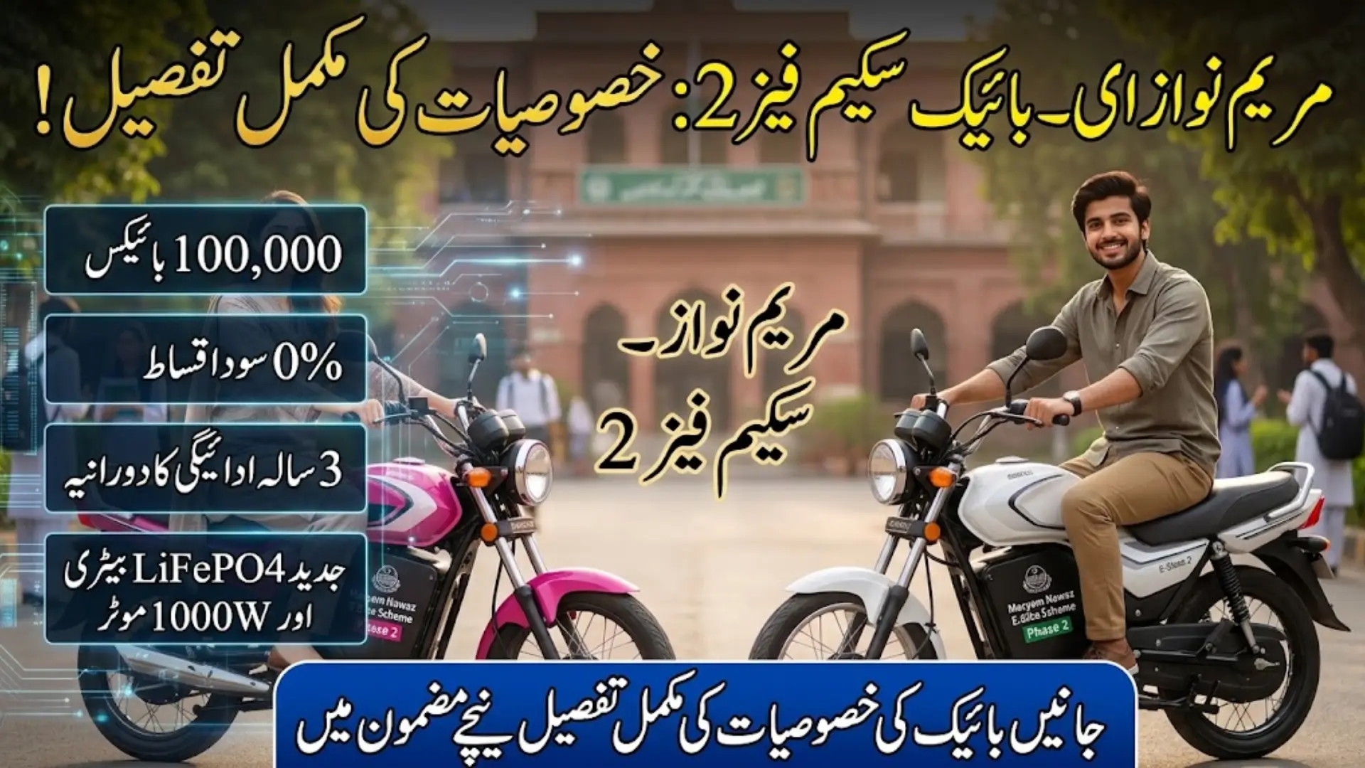 Maryam Nawaz E Bike Scheme Phase 2 Bike Specifications Detail 2026